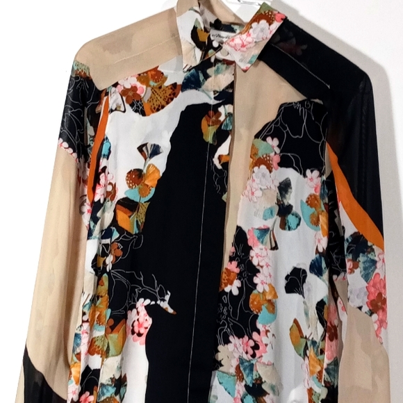 3.1 Phillip Lim x Target XS/TP Floral Print Collared Button-Front Blouse Tunic - Picture 5 of 8
